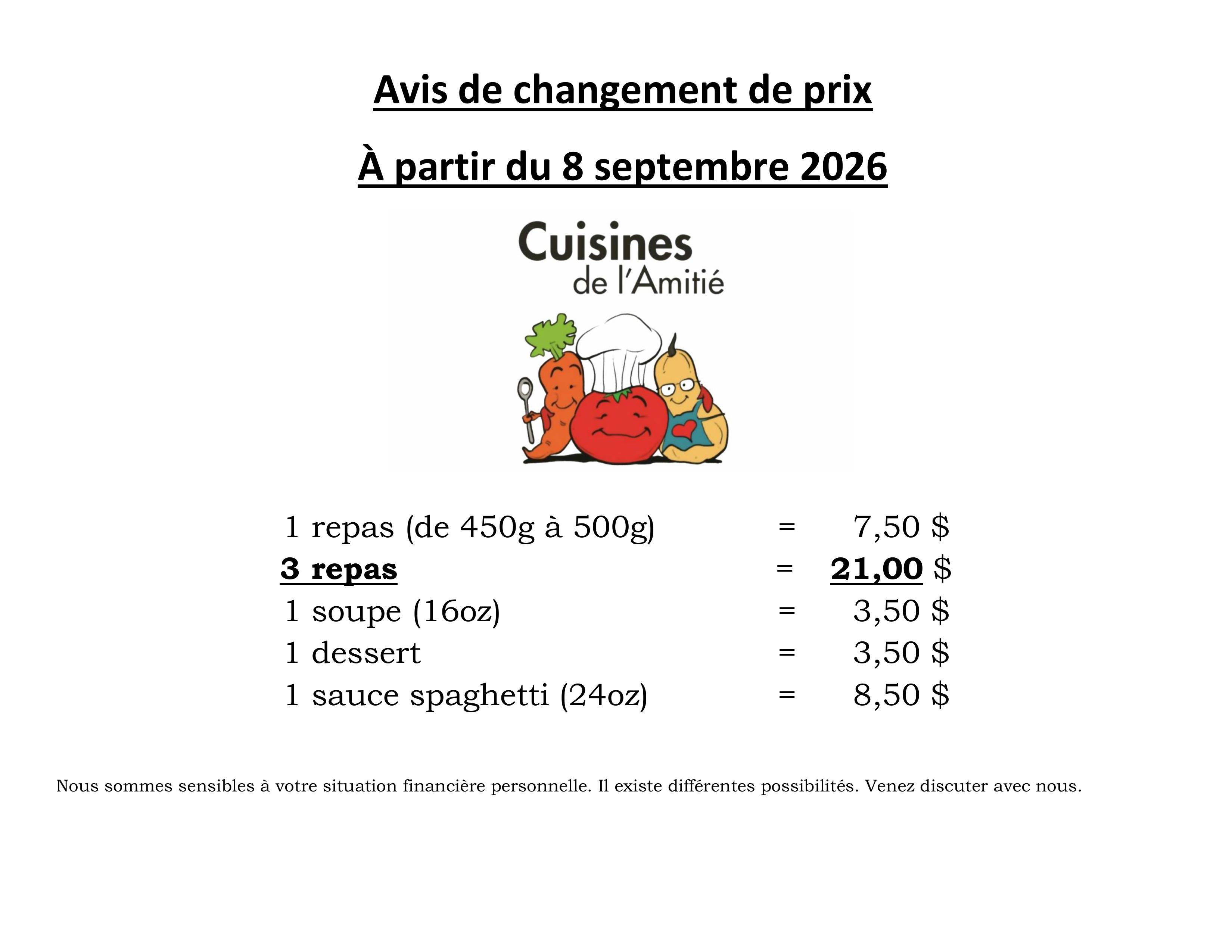 avis augmentation de prix 8 septembre 2026