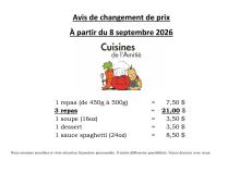 avis augmentation de prix 8 septembre 2026